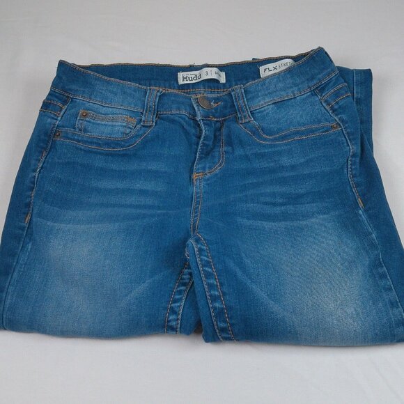 Mudd Denim - Mudd Junior Women Blue Denim FLX Stretch Skinny Medium Wash Jeans Size 3 Pockets